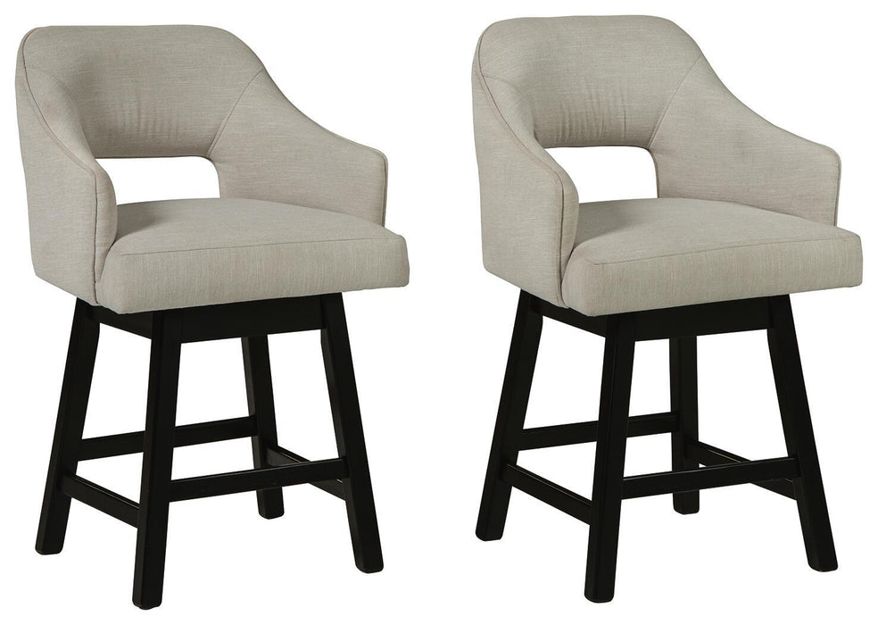 Tallenger - Upholstered Swivel Barstool (Set of 2) Signature Design by Ashley®