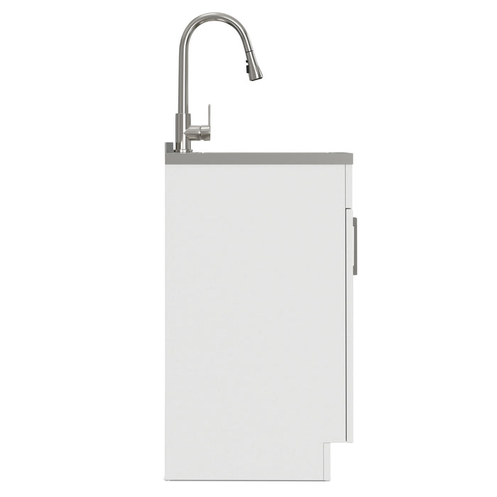Modern Shaker All-In-One Laundry Utility Sink And Cabinet With Pull-Out Faucet Simpli-Home