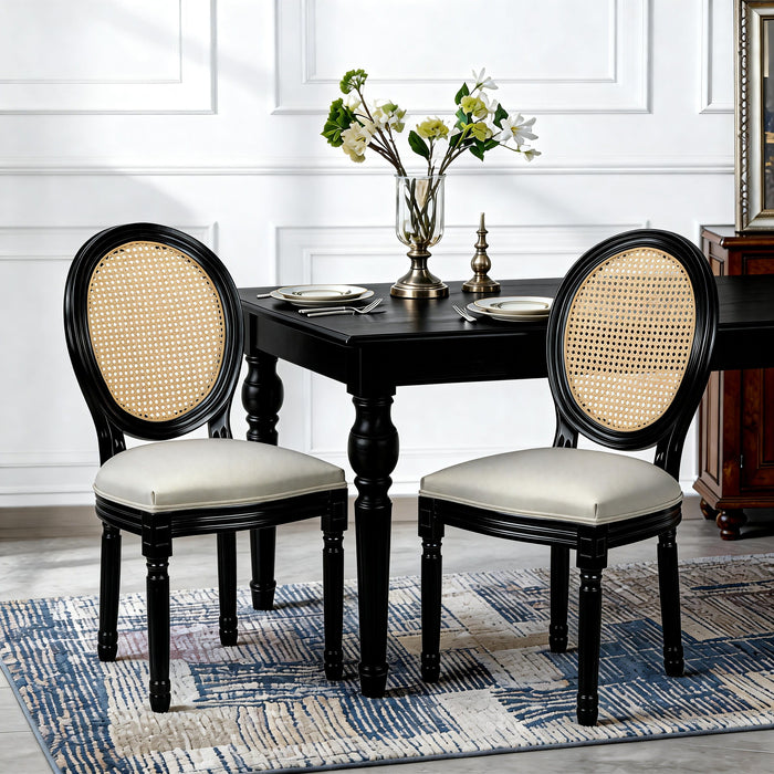 French Country Dining Chairs With Round Back (Set of 2) Home Essentials