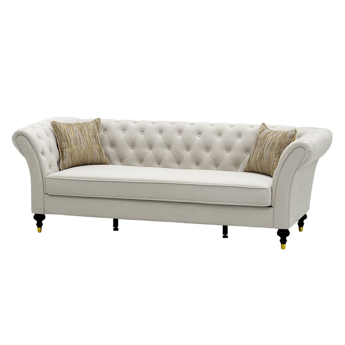 Chesterfield Sofa, 3 Seat Couch With Deep Button Tufted Back, Rolled Arms Home Essentials