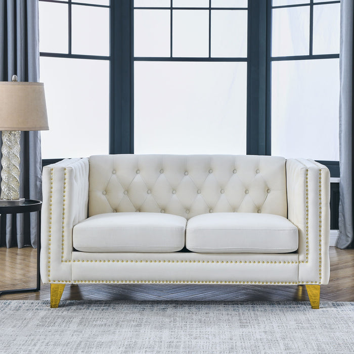 Modern Sofa With Button Tufting, Upholstered Couch For Living Room Home Essentials