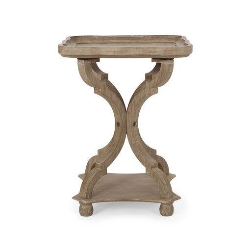 French Country Accent Table With Hourglass Design - Natural Noble House