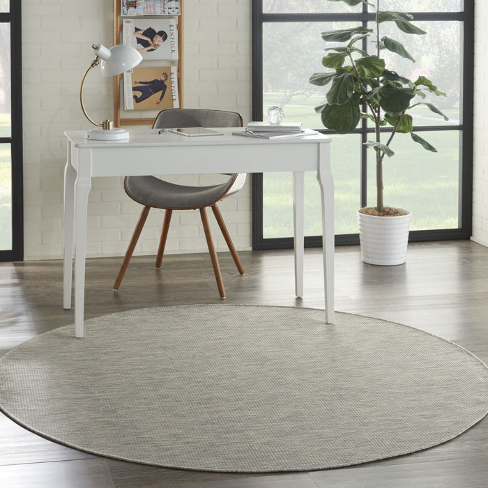 6' Round Power Loom Area Rug - Gray