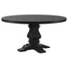 Allende - Round Dining Pedestal Table With Carved Base - Black Furniture Max