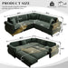 L-Shaped Sofa Couch With Pull-Out Bed Home Essentials