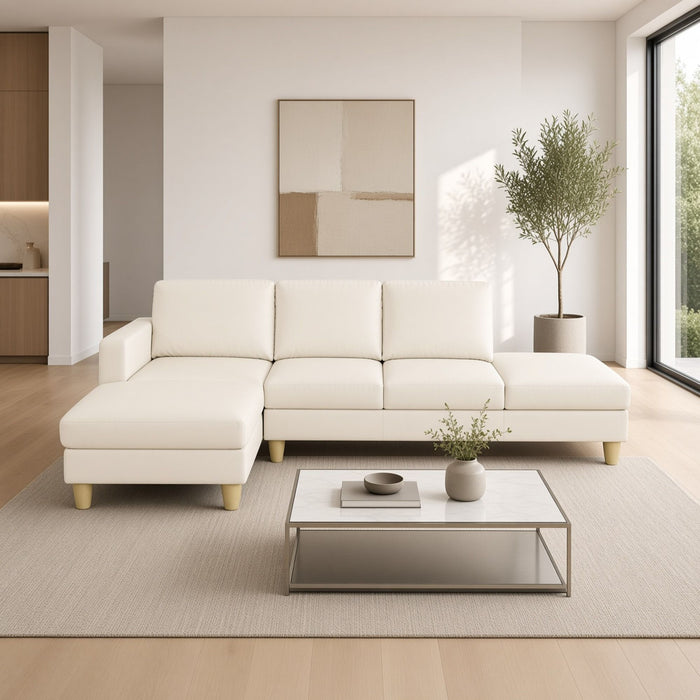 L - Shaped Sectional Sofa With Chaise & Ottoman Home Essentials