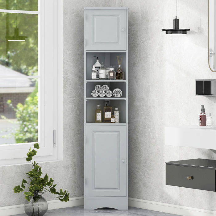 Multi Functional Corner Cabinet With Adjustable Shelves And 2 Doors Hearth and Haven