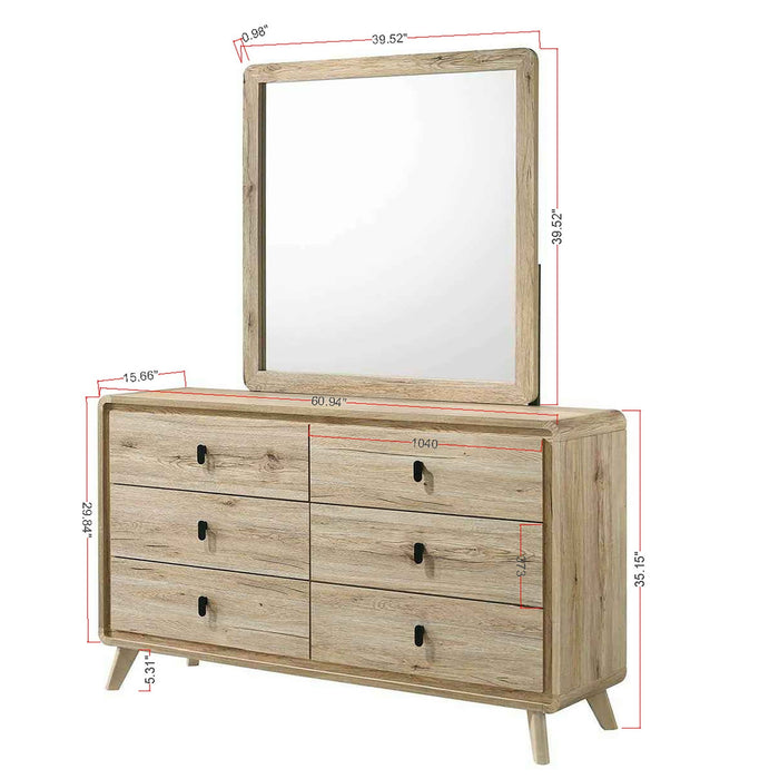 Dresser, 6 Drawers Storage - Beige Home Essentials
