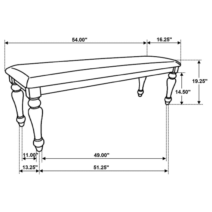 Kavita - Upholstered Dining Bench - Charcoal Furniture Max