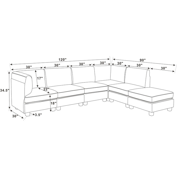 Upholstered Modular Sectional Home Essentials