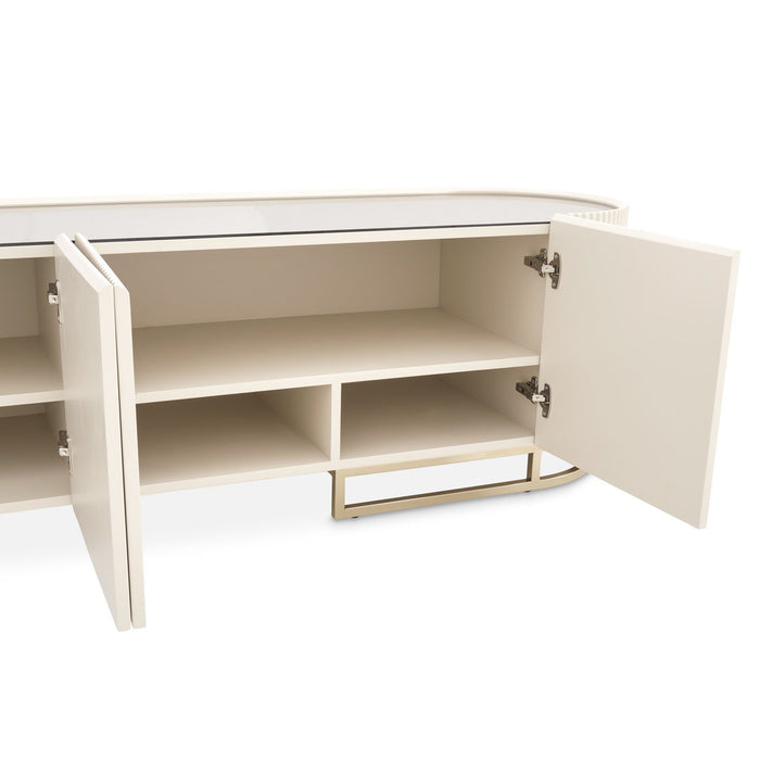Lisbon - Media Cabinet - Silken Matte Cream Michael Amini