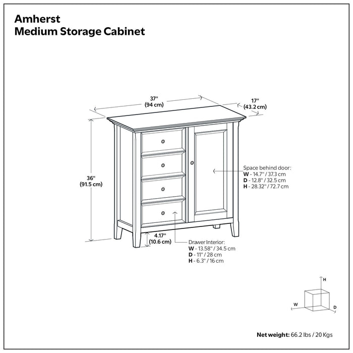 Amherst - Handcrafted Medium Storage Cabinet Simpli-Home