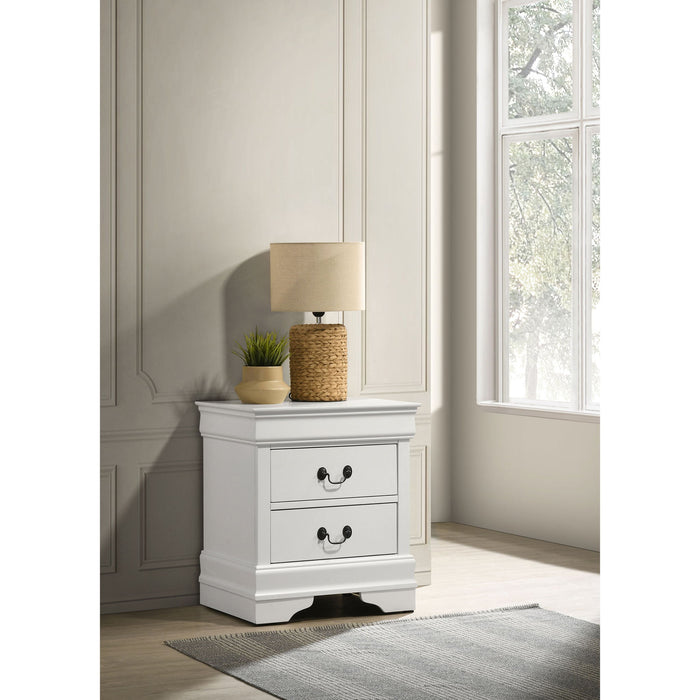 2 Drawer Nightstand - White Furniture Max