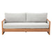 Modern 3 Seater Sofa With Wood Armrests Noble House