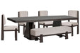 Tauren - 6 Piece Extendable Double Pedestal Dining Table Set Magnussen Furniture