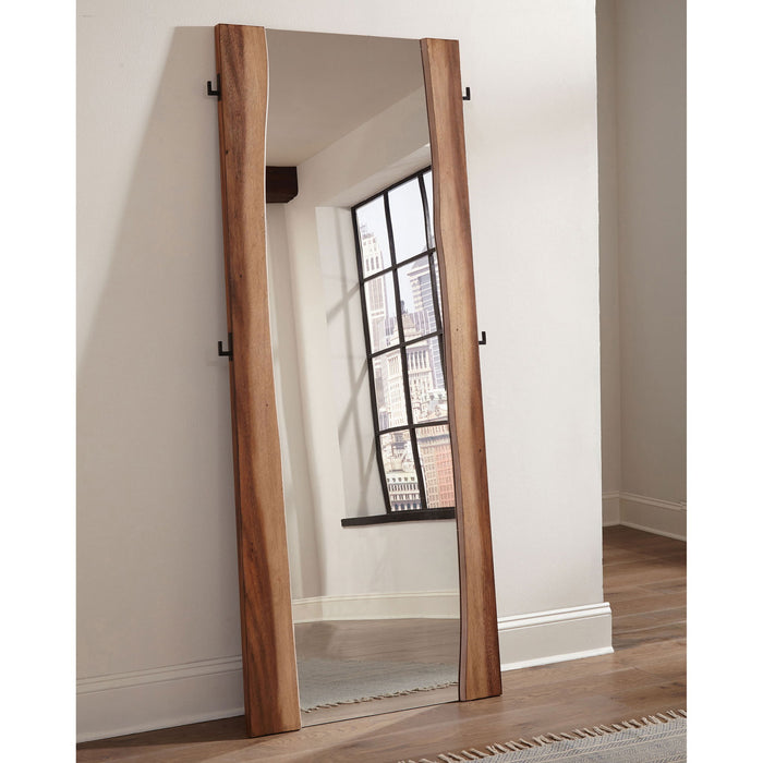 Beverly - Floor Mirror With Live Edge Design - Walnut Furniture Max