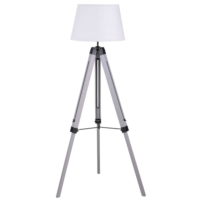 Hannah - Floor Lamp With Tripod Base - Gray Furniture Max