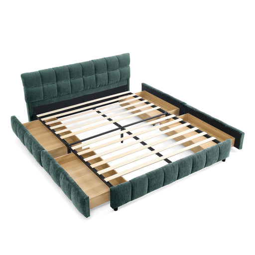 Modern Platform Bed Frame With Thick Fabric Home Essentials