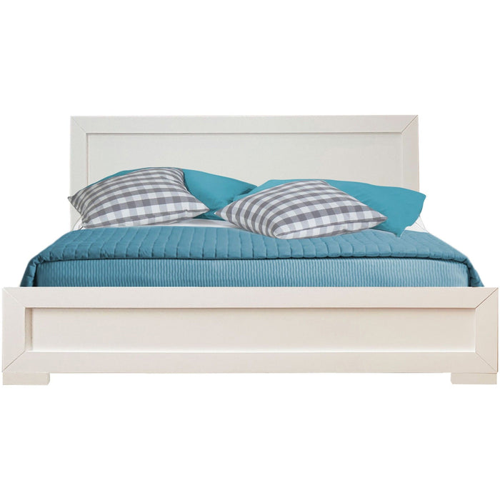 Queen Platform Bed - White Wood