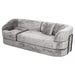 3 Seater Sofa With Built In Pet Bed Nook, Curved Design And 2 Throw Pillows Home Essentials