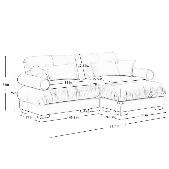 Super Comfort Oversized Modular Sectional Sofa With Movable Ottoman Home Essentials