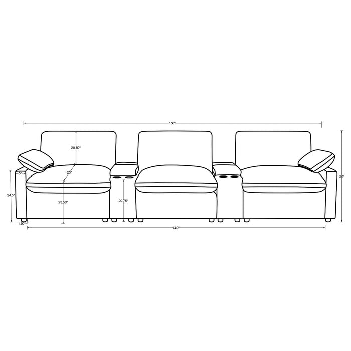 Hollander - Modular Power Reclining Sectional Sofa Furniture Max