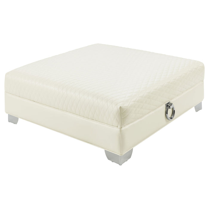 Cordelia - Square Ottoman - White Furniture Max