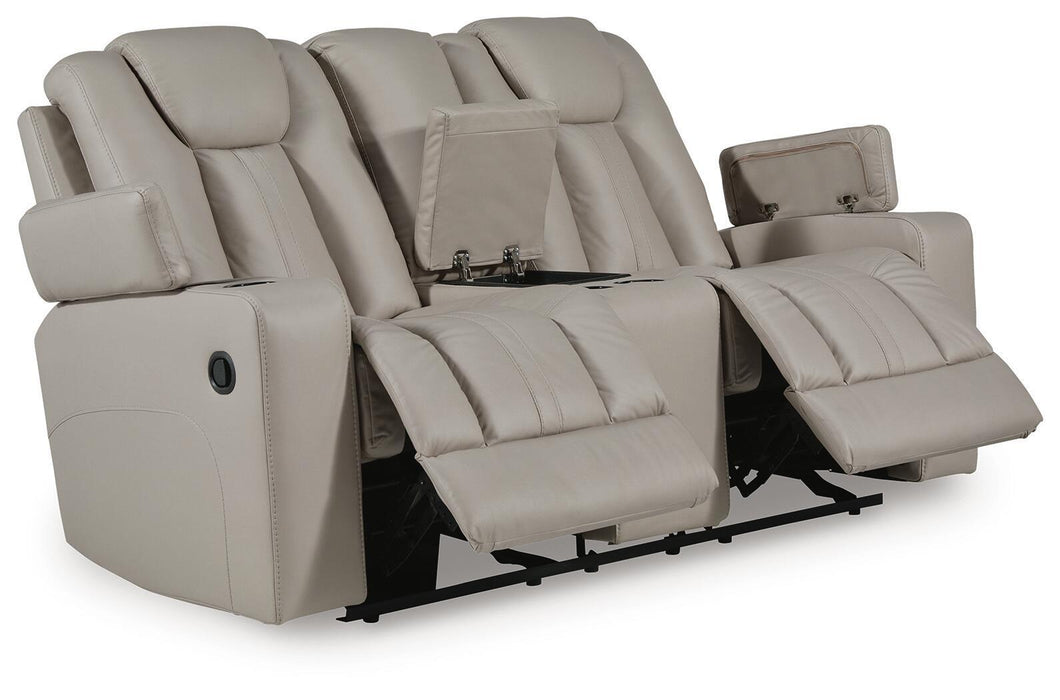 Elevate Edges - Glide Reclining Loveseat With Console - Coin Signature Design by Ashley®