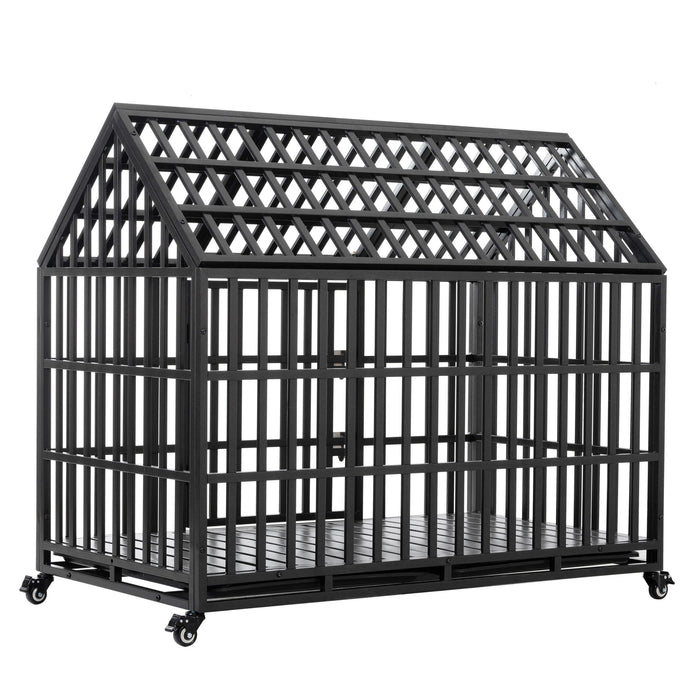 Heavy Duty Dog Crate Lockable Wheels Daily Nest