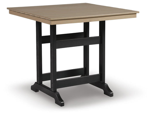 Fairen Trail - Square Counter TBL w/Umb OPT - Black / Driftwood Signature Design by Ashley®
