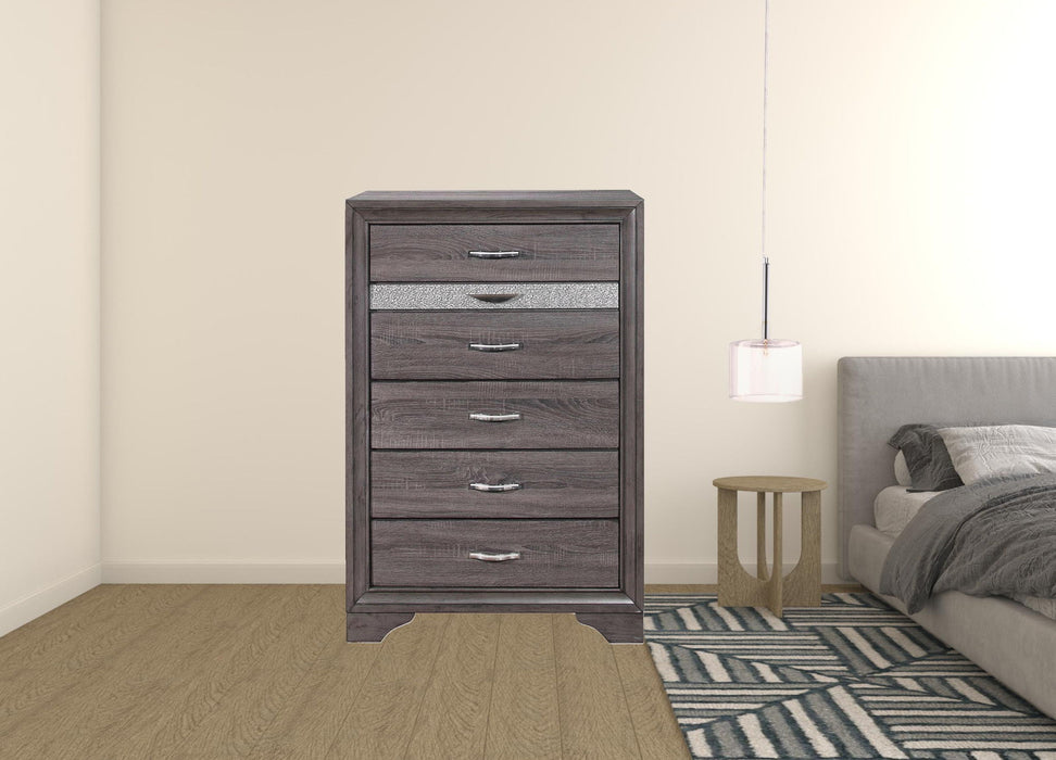 Manufactured Wood Six Drawer Standard Chest 35" - Gray