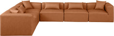 Cube - 6 Piece Modular Corner Sectional - Cognac Meridian Furniture