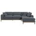 Harlan - L-Shape Upholstered Sectional With Pillows - Gray Furniture Max