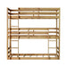 Twin Over Twin Over Twin Triple Bunk Bed With 2 Built In Ladders, Guardrails - Natural Home Essentials