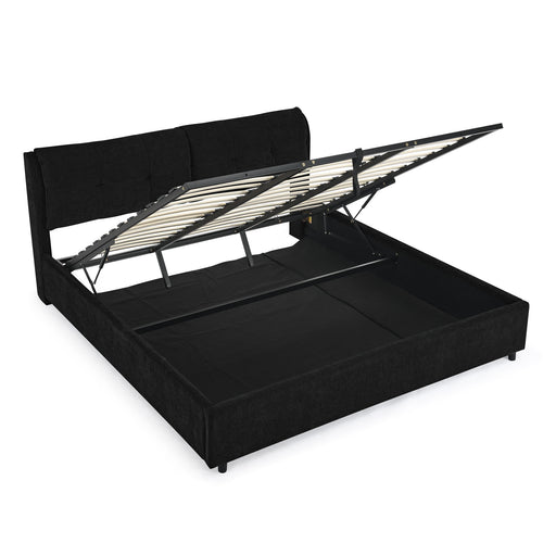 Storage Upholstered Hydraulic Platform Bed With Integrated Headboard Home Essentials