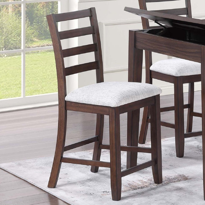 Ladder Back Design Counter Height Dining Chairs (Set of 2) - Walnut Home Essentials
