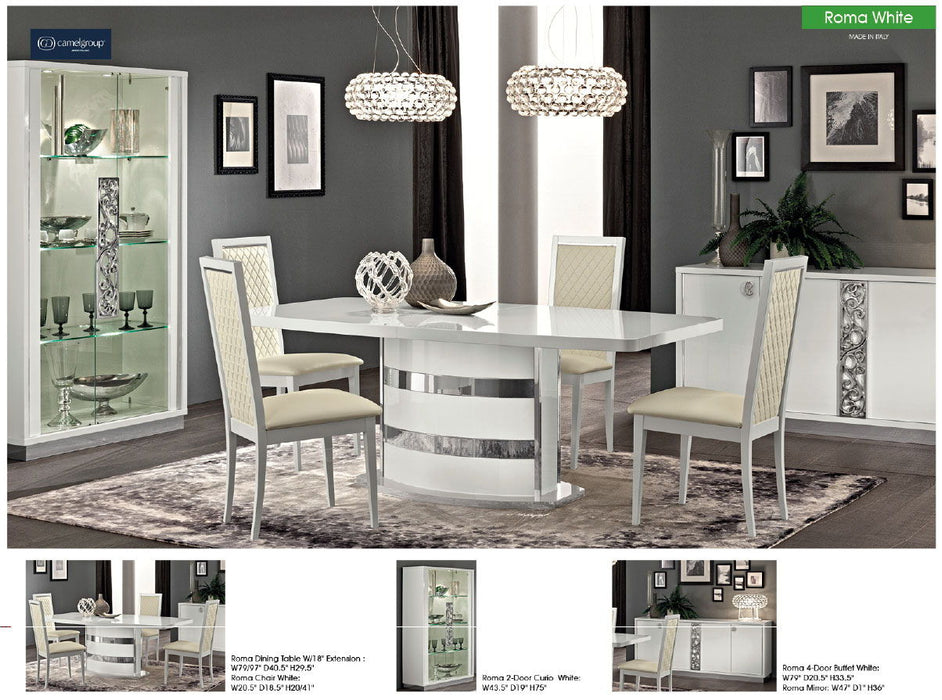 Roma - Dining Table - White / Pearl Silver Camelgroup Italy