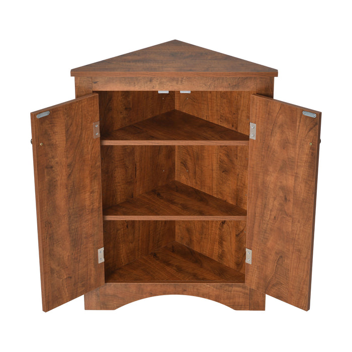 Triangle Bathroom Storage Cabinet With Adjustable Shelves, Freestanding Floor Cabinet For Home Kitchen Hearth and Haven