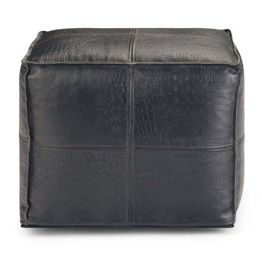 Bowen - Square Pouf - Black Simpli-Home