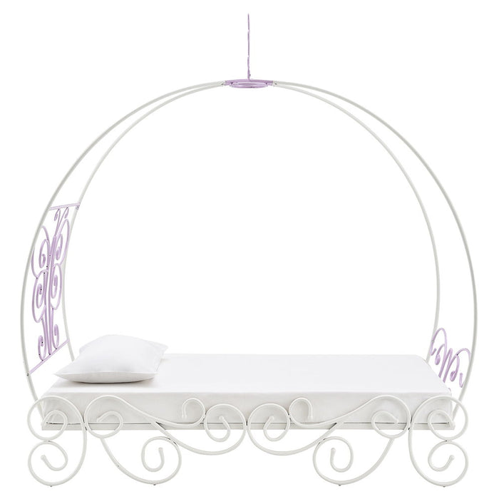 Priya II - Full Bed With Canopy - White & Light Synthetic Leather Rple ACME