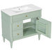 Freestanding Bathroom Vanity With Sink, Adjustable Shelf, Flip Drawer Hearth and Haven