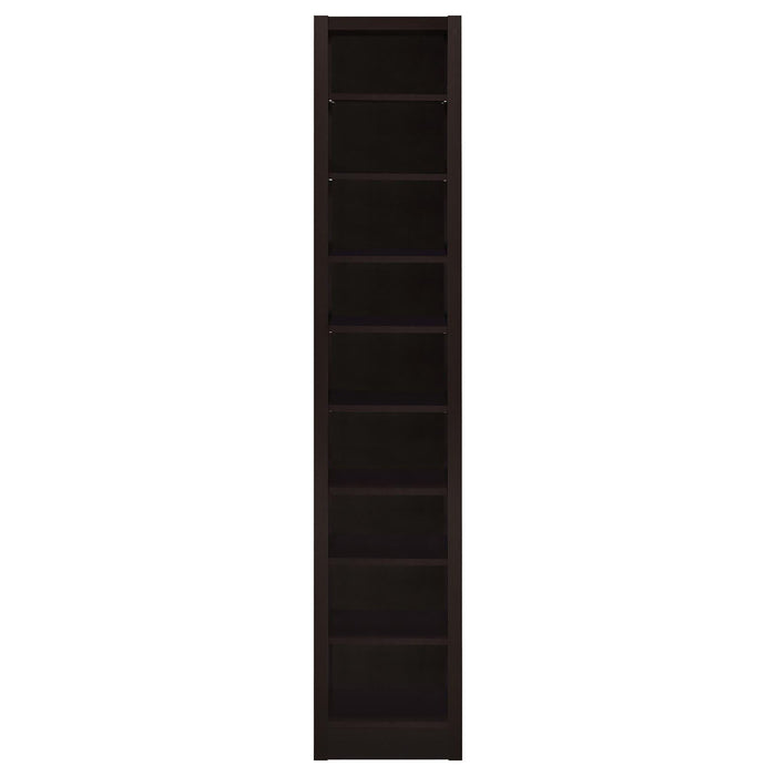 Rectangular Bookcase Tall Slim Storage With 9 Shelves - Brown Furniture Max