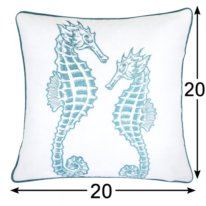 Seahorses Pillow Cover With Matching Back