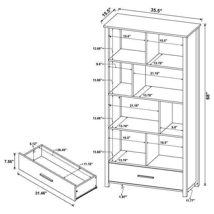 Dylan - 4 Shelf Storage Bookshelf Furniture Max