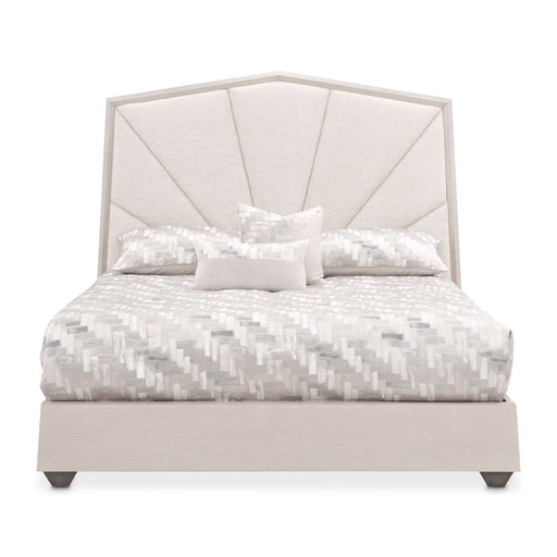 Fantosini - King Tufted Panel Bed - Silver Mist Michael Amini
