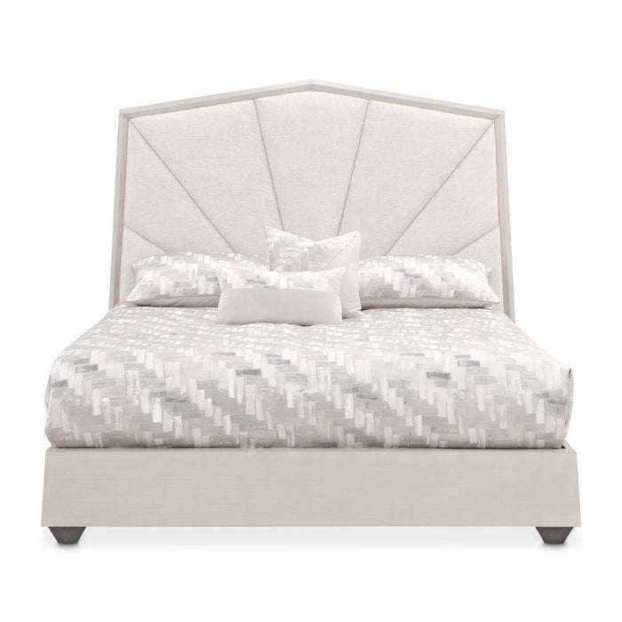 Fantosini - King Tufted Panel Bed - Silver Mist