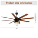 52" Ceiling Fan With 6 Speed Wind 8 Dual Colors Blades Remote Control Reversible DC Motor With Light - Black Daily Nest
