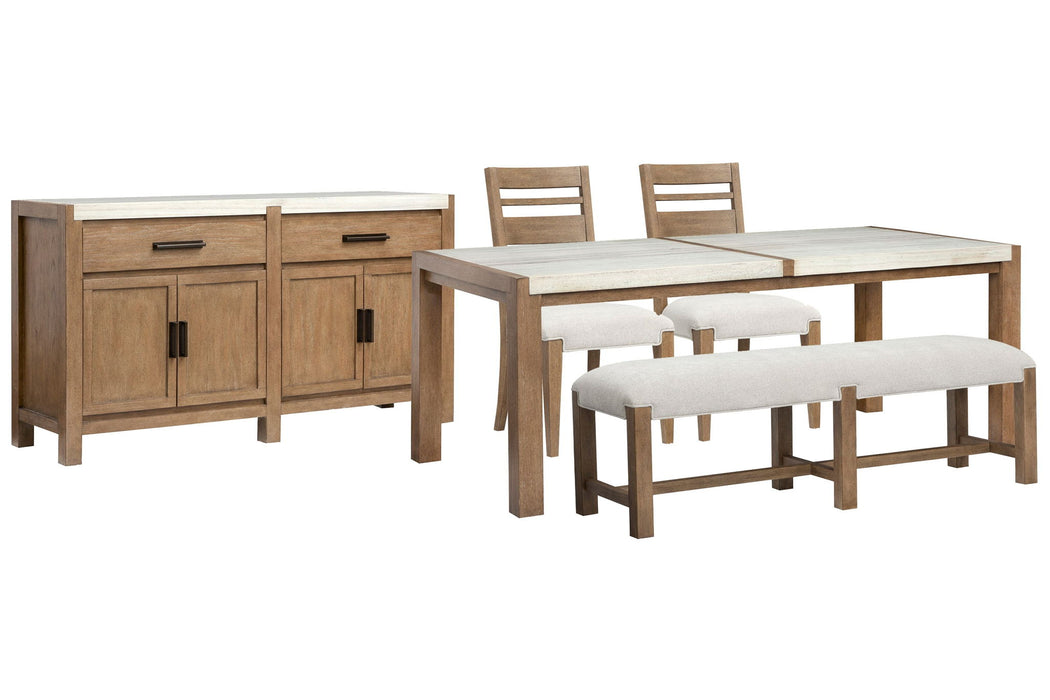 Plum Creek - 5 Piece Rectangular Dining Table Set Magnussen Furniture