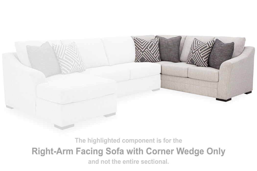Koralynn - Raf Sofa with Corner Wedge - Stone Benchcraft®