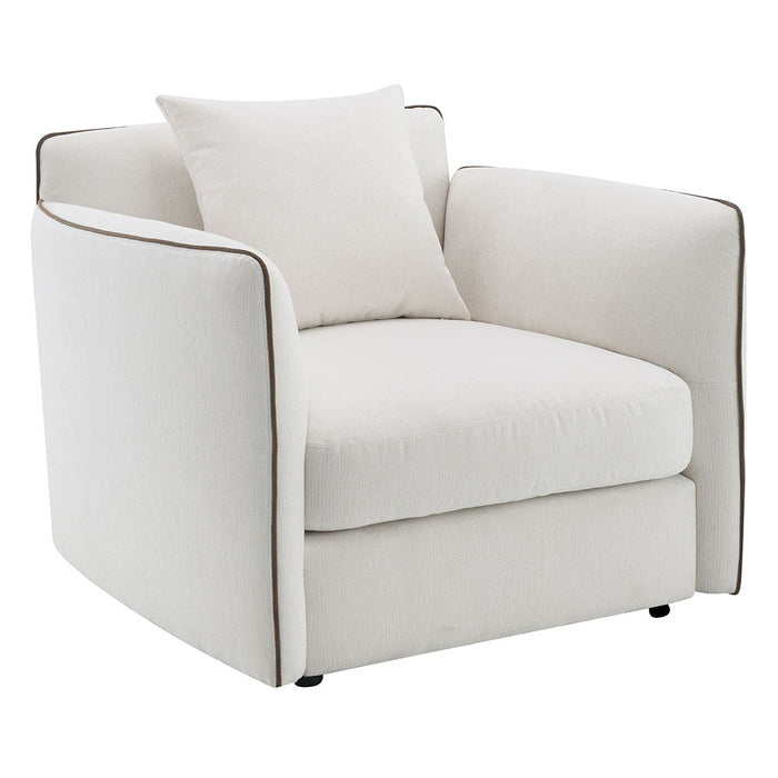 Yolanda - Chair With Pillow - Beige Chenille